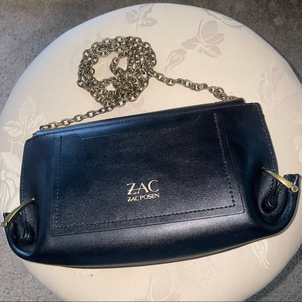 Eartha Folded Gusset Crossbody Black Zac Posen
